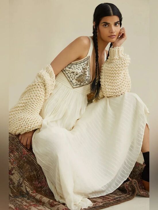Ranna Gill Dresses & Skirts - Anthropologie Zvezda Embellished Maxi Dress Size S